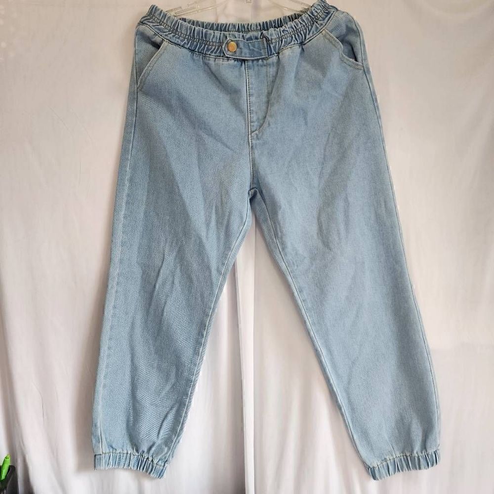 Shein Jogger Jeans Size Medium Light Wash Denim